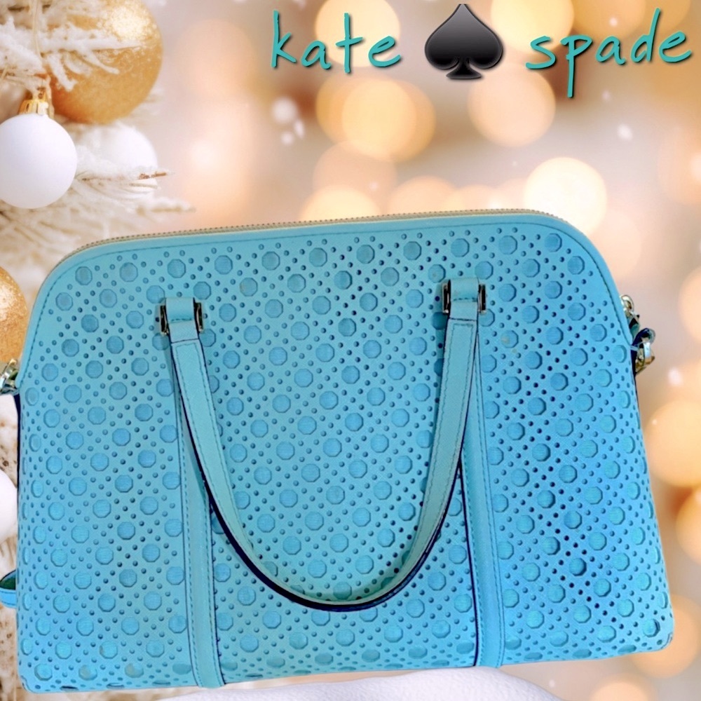 Kate Spade Dome Bag for Spring , Newberry Lane Caning Texture, in “grace blue”. - Picture 2 of 13
